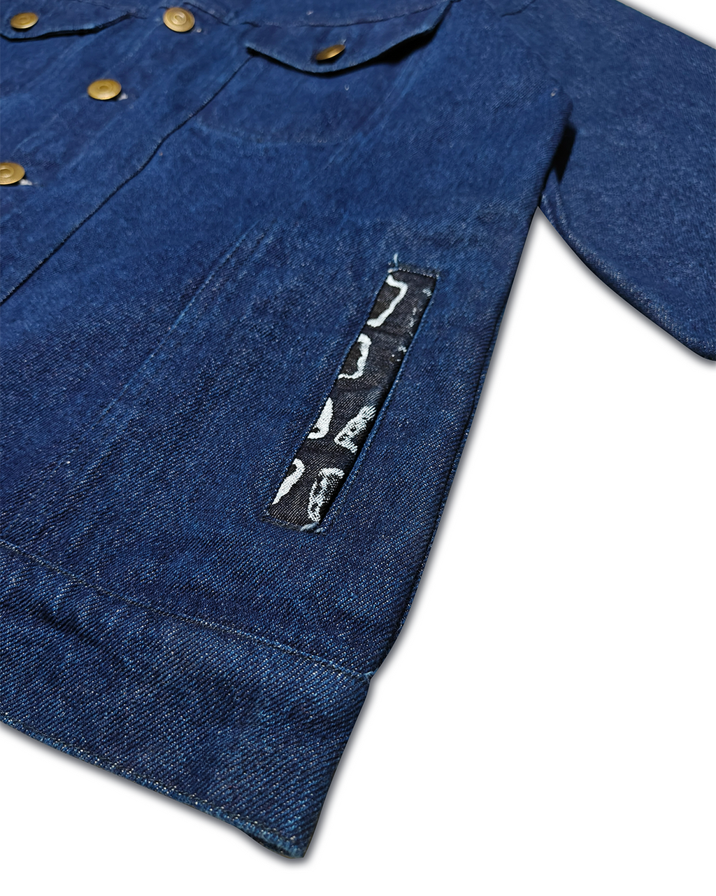 Midnight Blue Patterned Denim Jacket