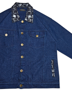 Midnight Blue Patterned Denim Jacket