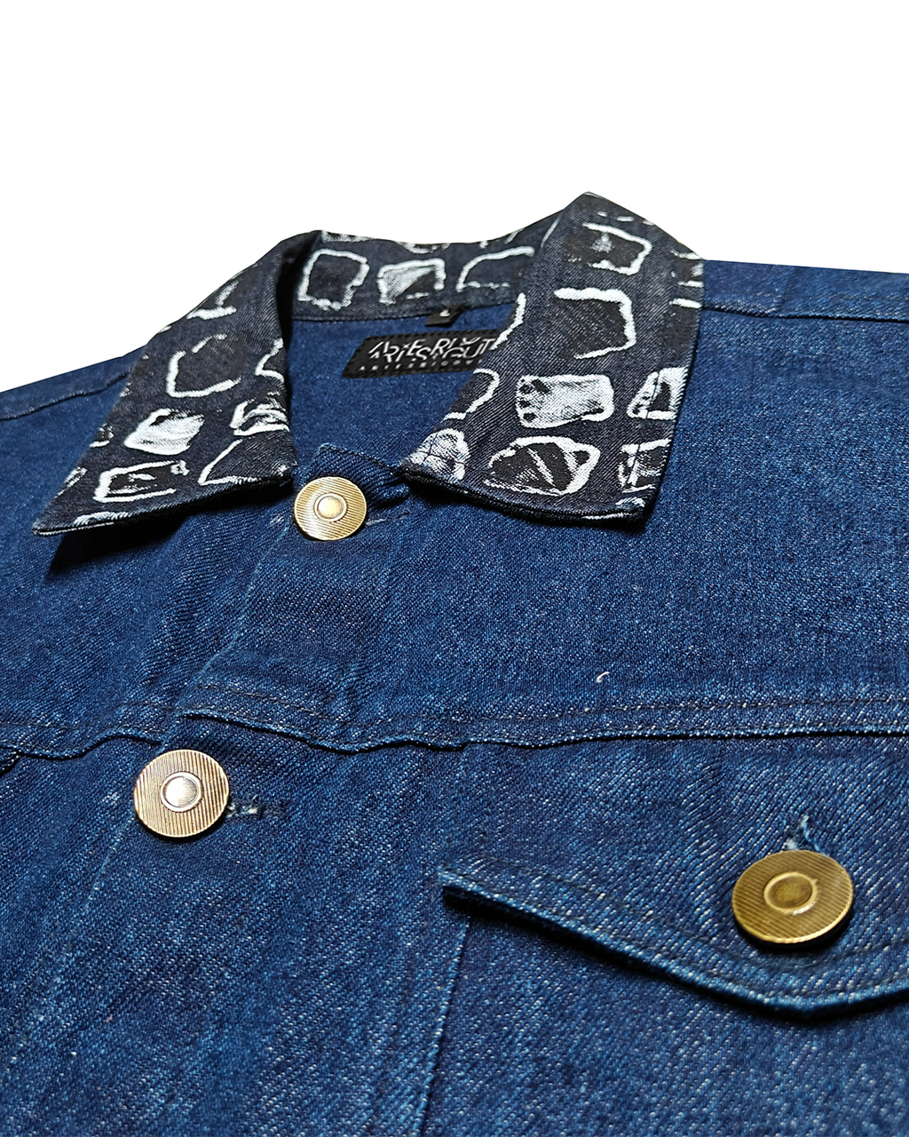 Midnight Blue Patterned Denim Jacket