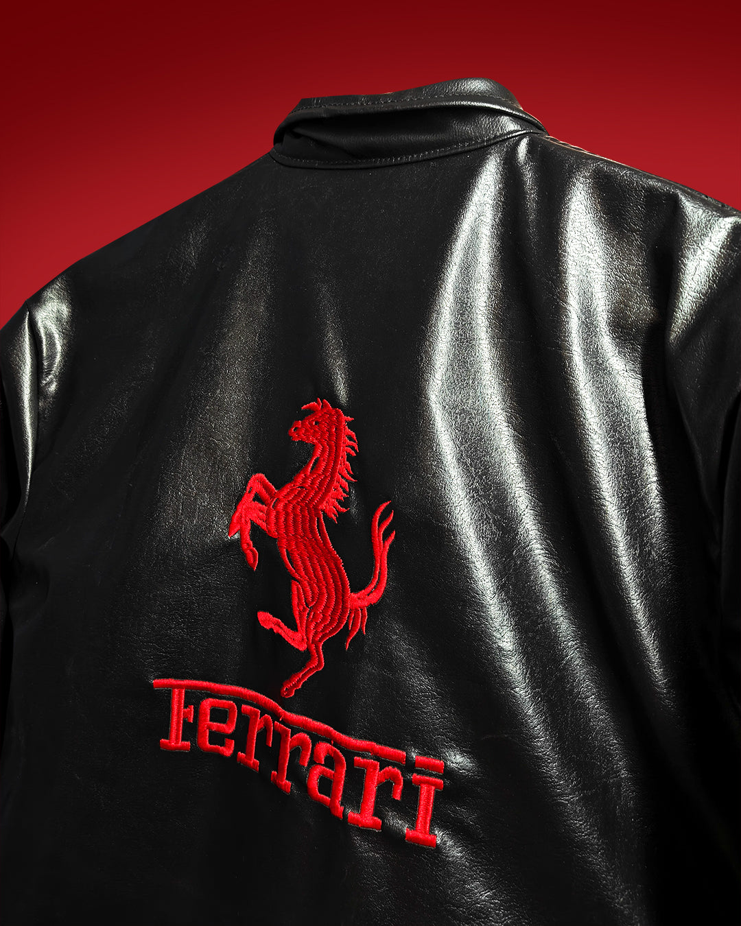 Ferrari Leather Embroidered Jacket