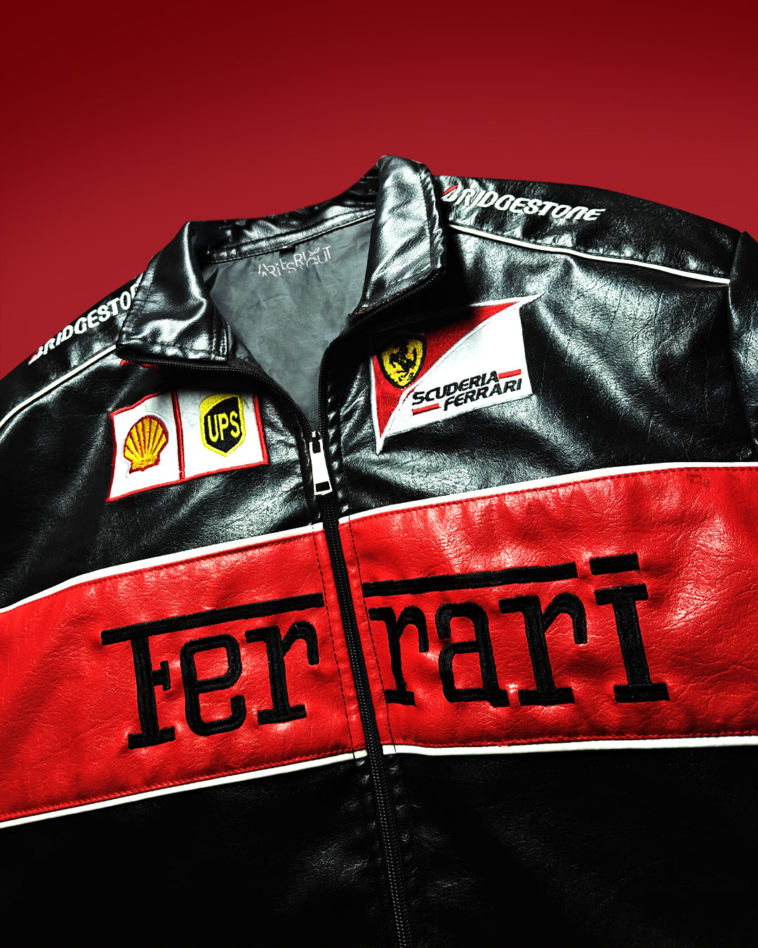 Ferrari Leather Embroidered Jacket