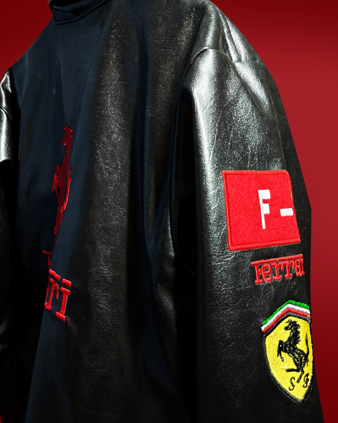 Ferrari Leather Embroidered Jacket