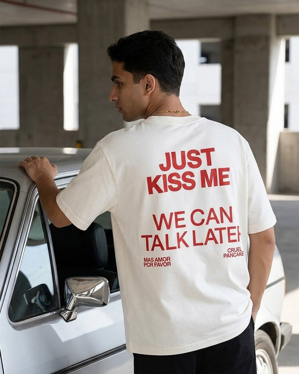 Just Kiss Me Oversized Tee