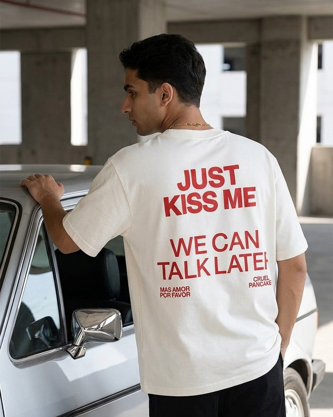 Just Kiss Me Oversized Tee